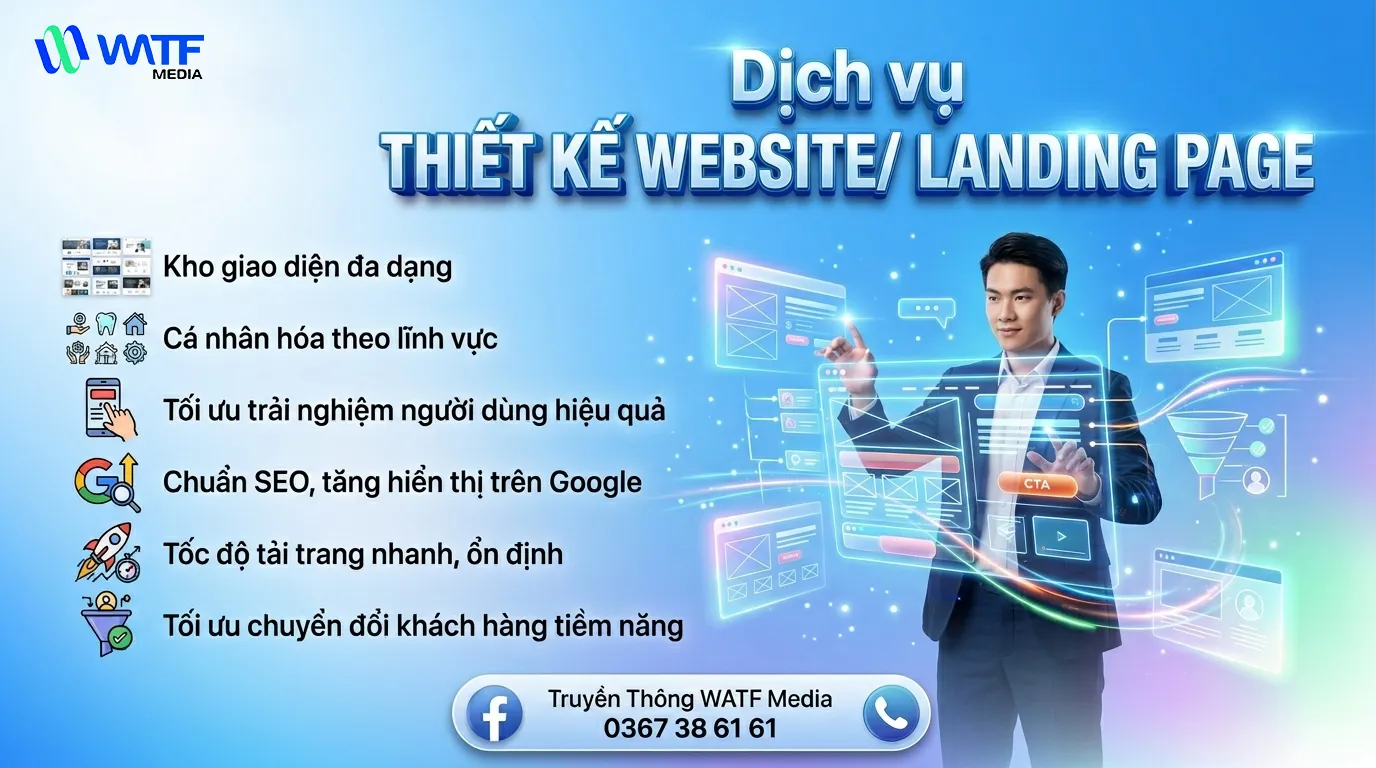 Dịch vụ Thiết kế Website/ Landing Page giúp xây dựng kênh chính thống để giới thiệu sản phẩm/ dịch vụ