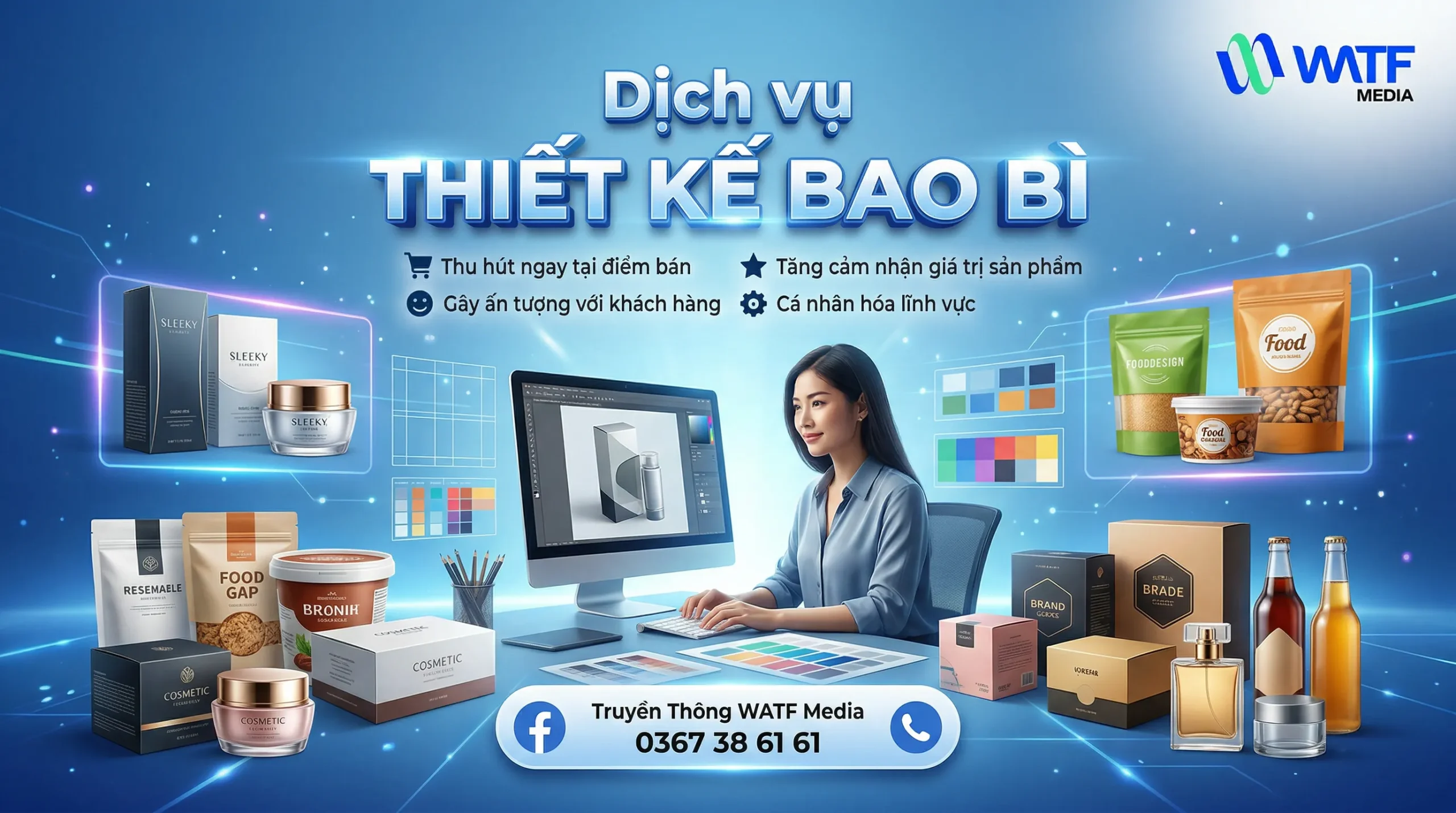WATF MEDIA thiết kế bao bì giúp sản phẩm nổi bật tại điểm bán WATF MEDIA thiết kế bao bì giúp sản phẩm nổi bật tại điểm bán
