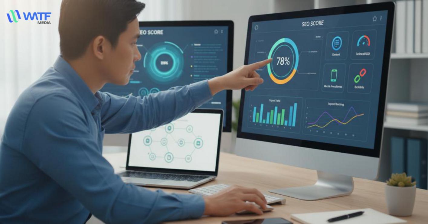 Điểm SEO là một chỉ số tổng hợp dùng để đánh giá mức độ tối ưu và hiệu suất hiển thị của website trên công cụ tìm kiếm