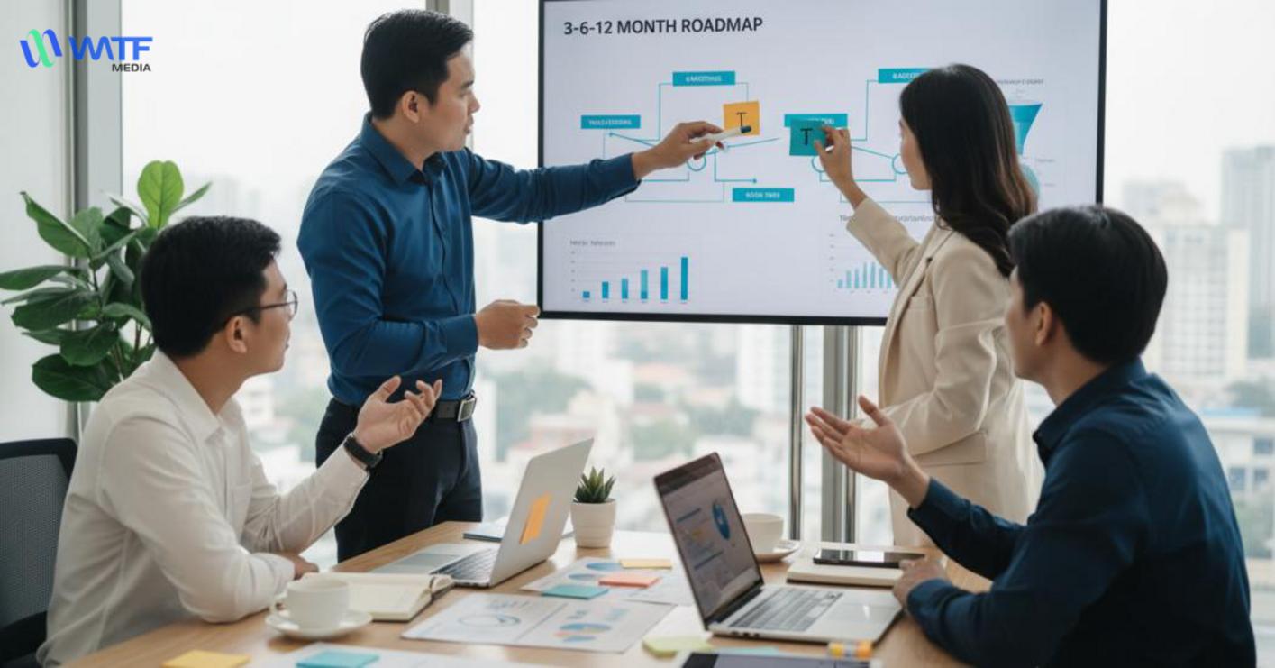 Kế hoạch 3-6-12 tháng kèm các KPIs để theo dõi hiệu quả và tối ưu hóa ROI từ nỗ lực tối ưu hóa công cụ tìm kiếm.