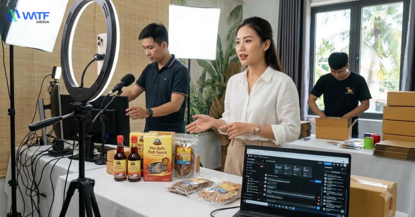 Gói quản trị livestream chuyên nghiệp giúp kết nối chiến lược, nội dung, nhân sự và công nghệ để tối ưu chốt đơn.